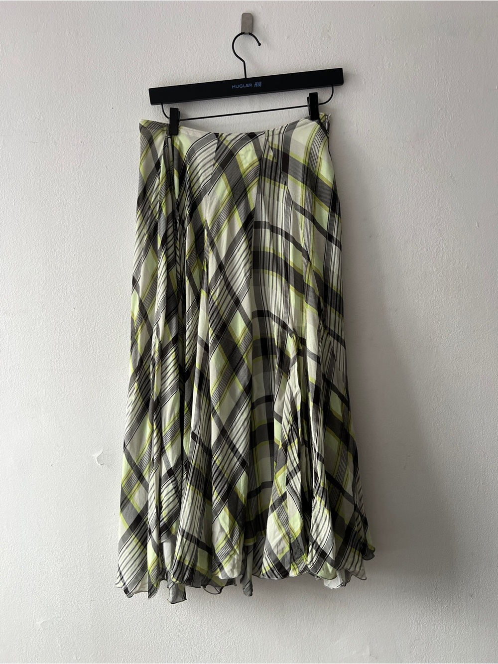 BNWT Zara Women’s Pleated Plaid Green Black Skirt Maxi Size large Collection